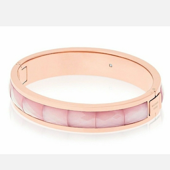 Michael Kors Jewelry - Michael Kors Faceted Rose Gold + Pink Bracelet